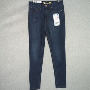 Seven7 Womens Avalon Dark Wash High Rise Tummy Less Skinny Jeans 10 Slimming